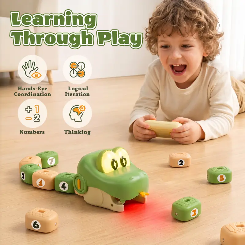 🐍🎁Remote Control Snake Toy with Magnetic Blocks
