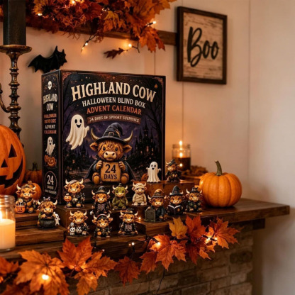🔥49% Off Last Day -🔧24 Days of Spooky Highland Cow Advent Calendar 2026