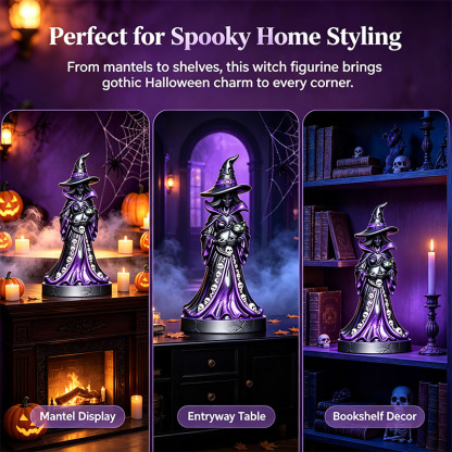 🎁Halloween Light-up Witch and Cat Figurine Ornament