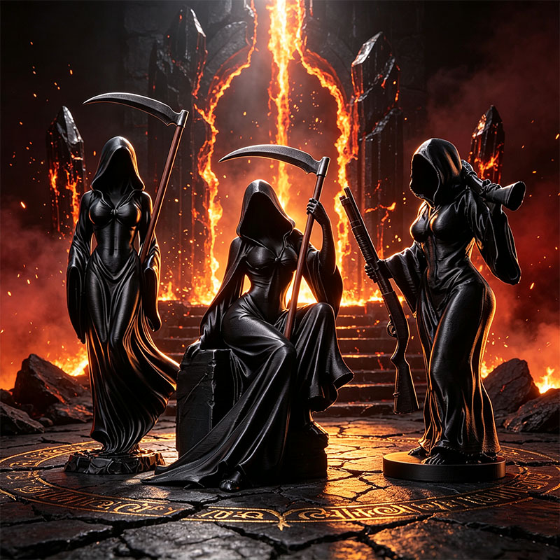 🧙Witch's Grim Reaper Scythe Statue Ornament (3-Piece Set)