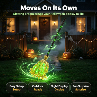 🧹Light-Up Magic Witch's Broom That Moves Automatically And Plays Sound Effects