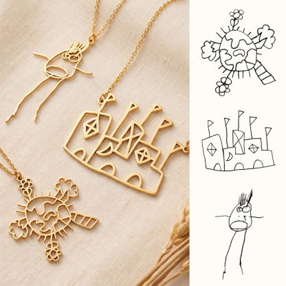 Personalized Kids Drawing Necklace