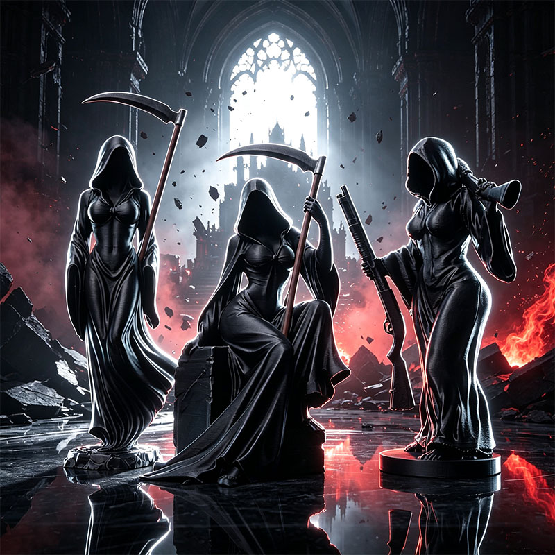 🧙Witch's Grim Reaper Scythe Statue Ornament (3-Piece Set)