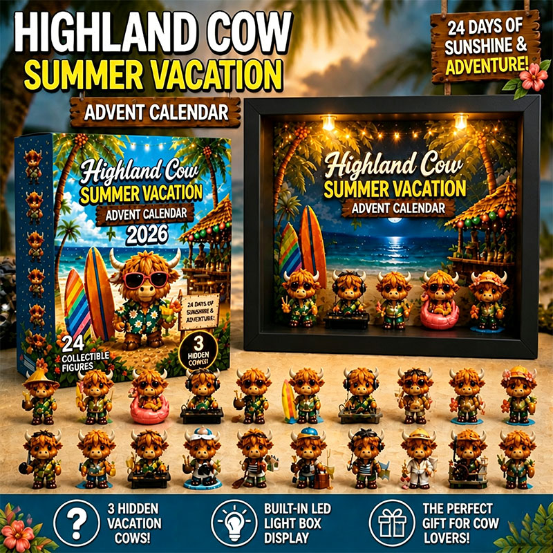 🌴🐮Highland Cow Summer Vacation Advent Calendar 2026