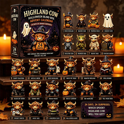 🔥49% Off Last Day -🔧24 Days of Spooky Highland Cow Advent Calendar 2026