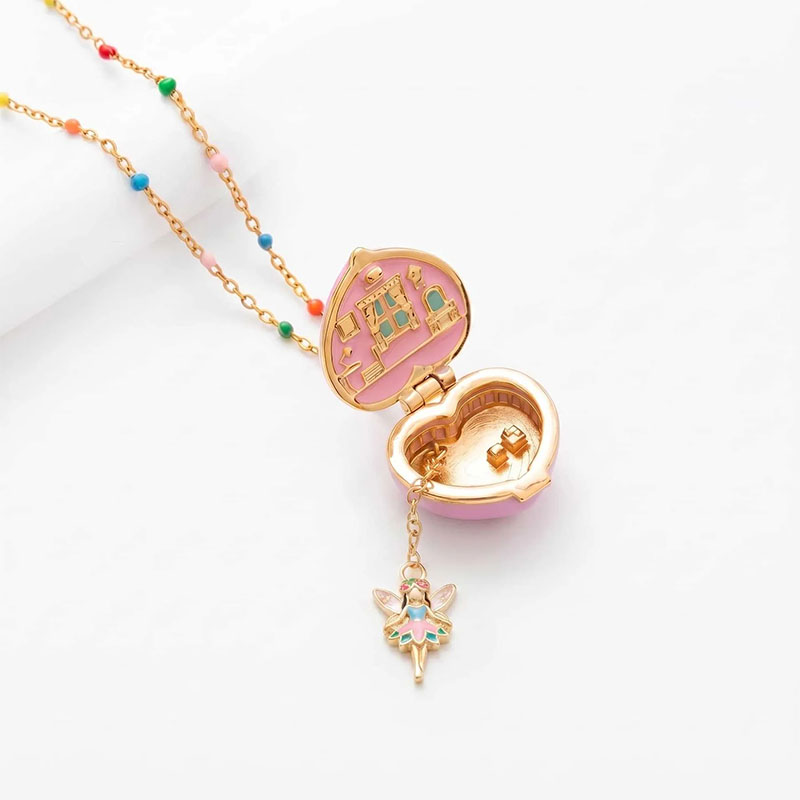 🎉Magical Heart Locket Necklace with Fairy Charms