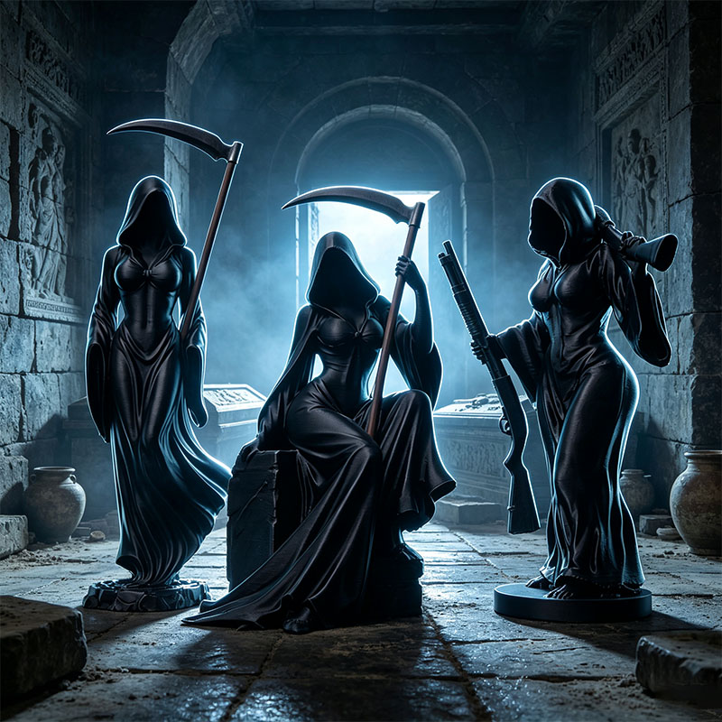 🧙Witch's Grim Reaper Scythe Statue Ornament (3-Piece Set)