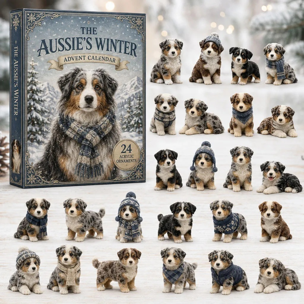 🎁🐕24 Days Sheepdog Acrylic Ornament Advent Calendar