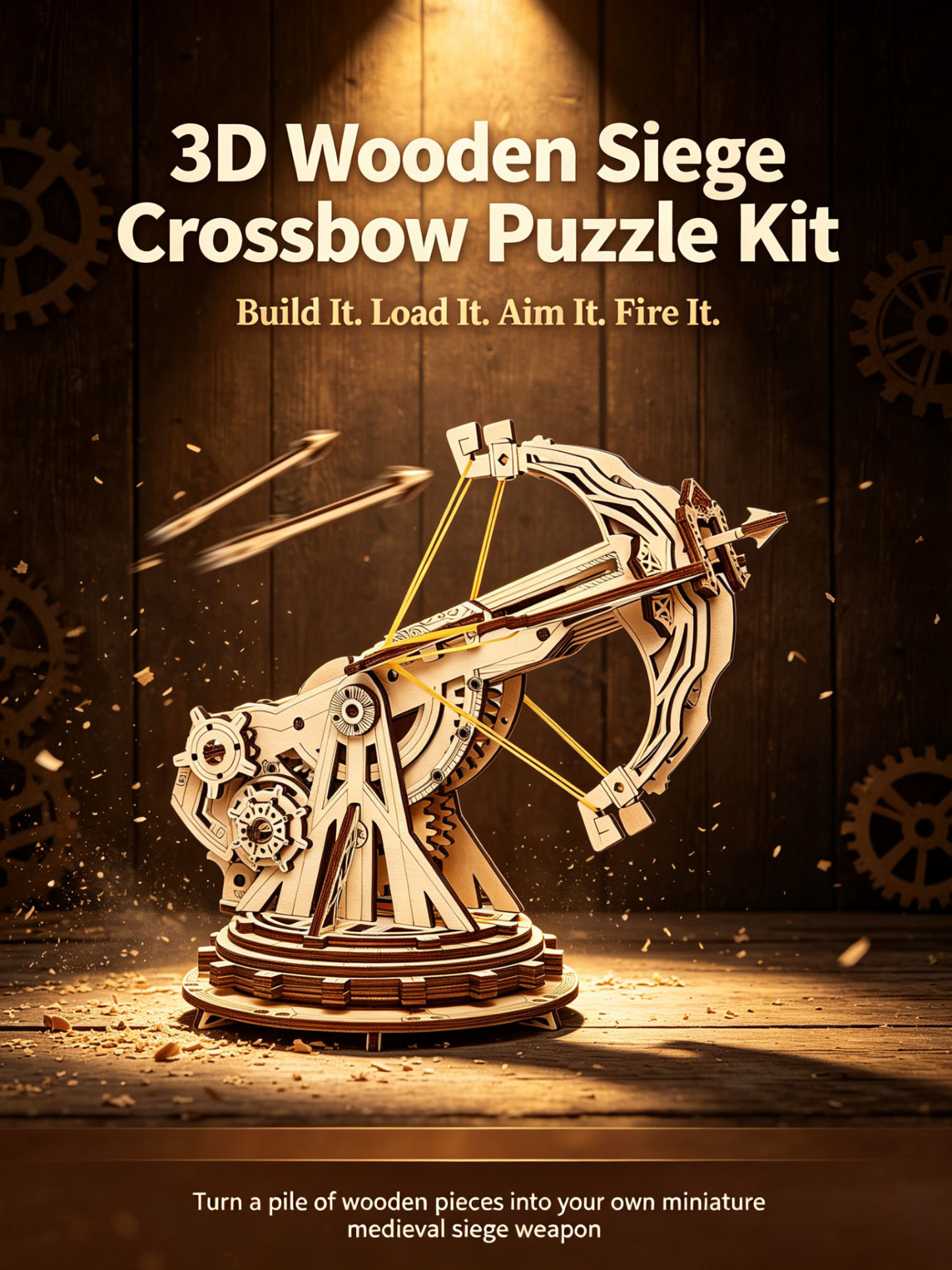 🏹3D Wooden Puzzles Siege Crossbow Catapult Kit