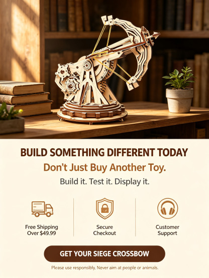 🏹3D Wooden Puzzles Siege Crossbow Catapult Kit