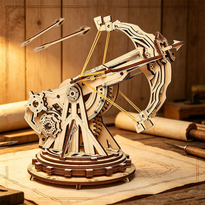 🏹3D Wooden Puzzles Siege Crossbow Catapult Kit