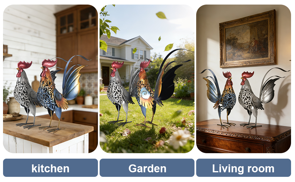 metal chicken yard art