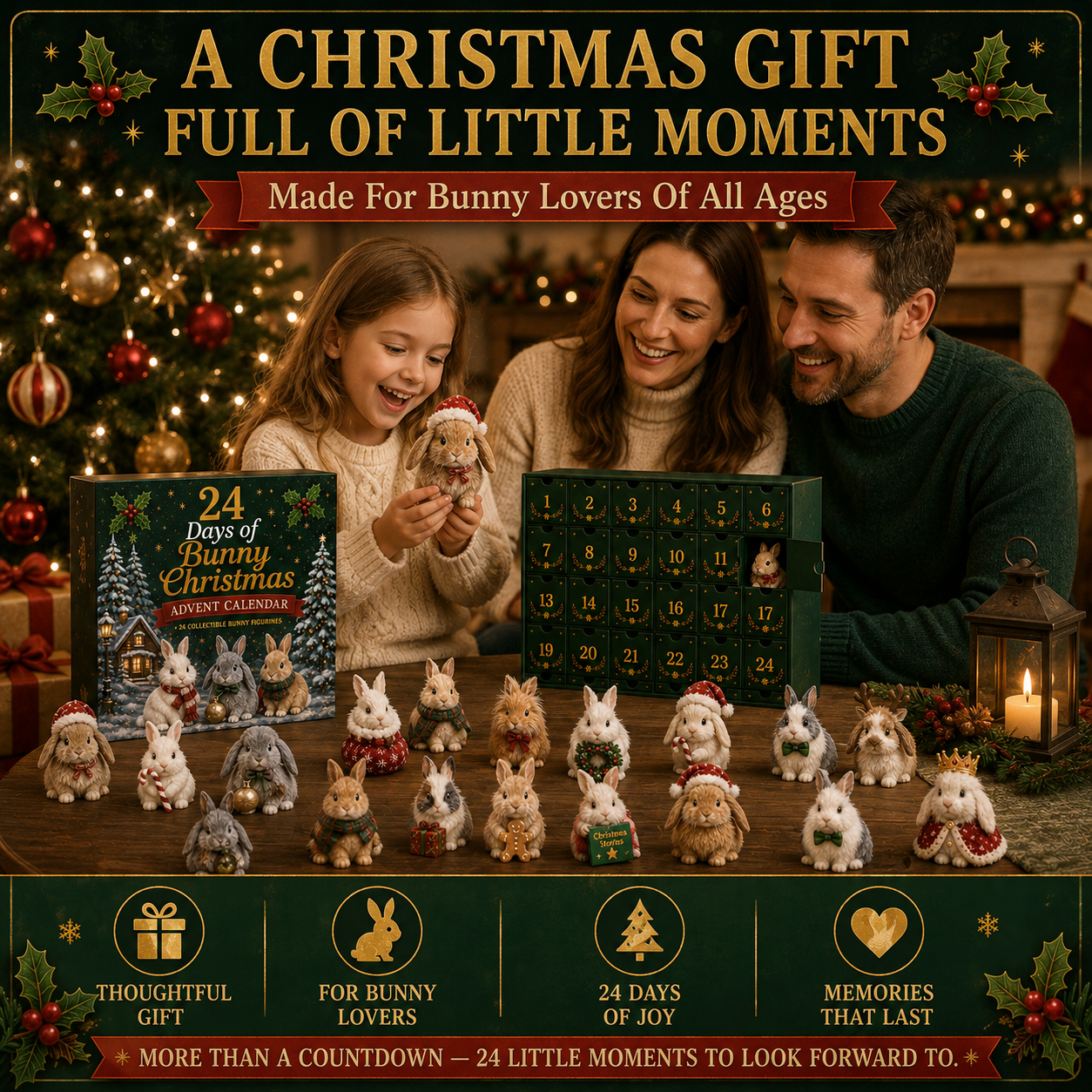 🎁🐇24 Days Bunny Acrylic Ornament Advent Calendar