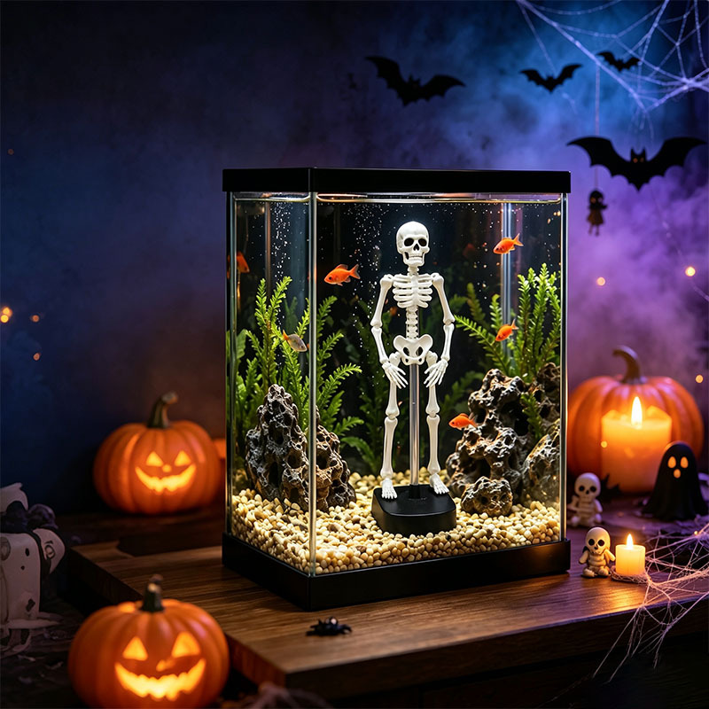 White Underwater Dancing Skeleton Bath Toy With Suction Base