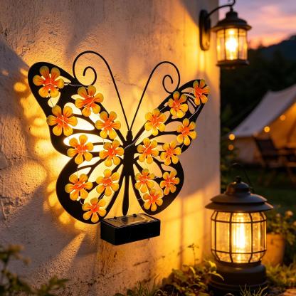 🎖️Solar Metal Art Wall Lights | Butterfly, Bee & Owl LED Decor