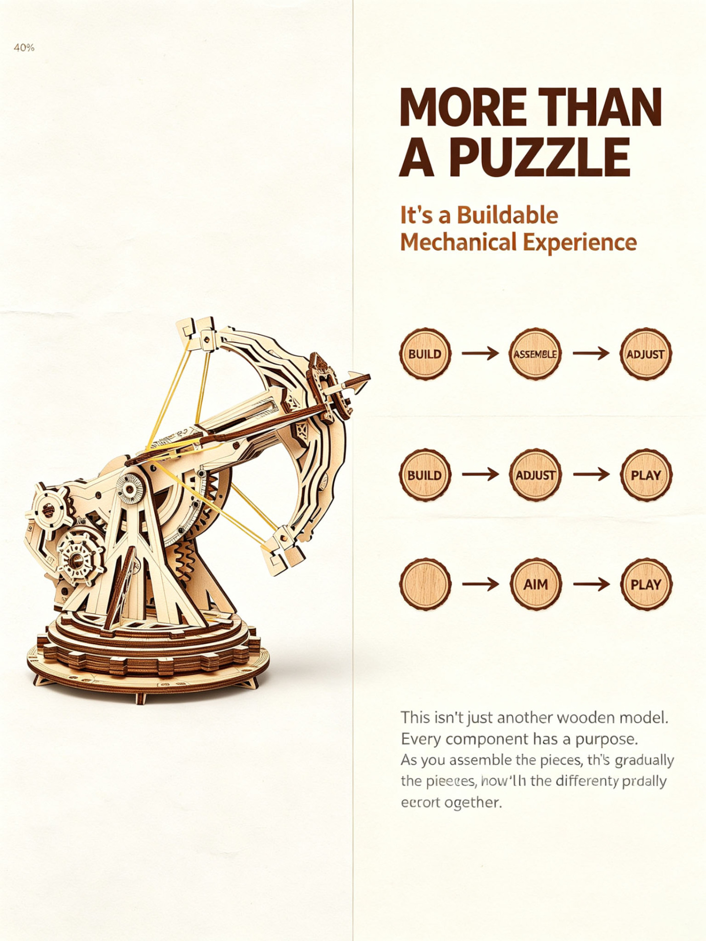 🏹3D Wooden Puzzles Siege Crossbow Catapult Kit
