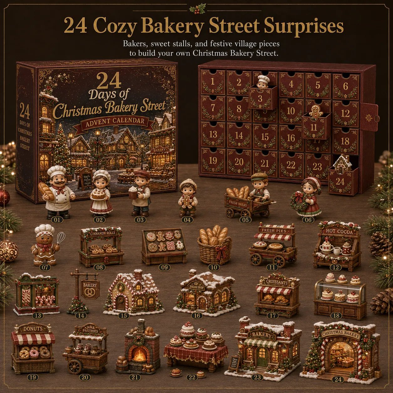 ✨🎄24 Days Of Christmas Village Friends Acrylic Ornament Advent Calendar