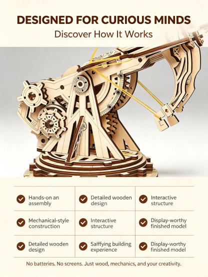 🏹3D Wooden Puzzles Siege Crossbow Catapult Kit