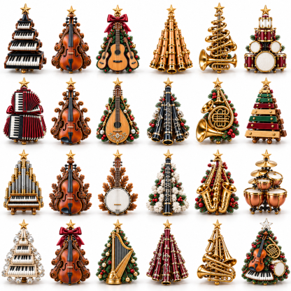 ⏰✨2026 Music Lovers’ Advent Calendar – 24 Unique Musical Instrument Christmas Tree Miniatures