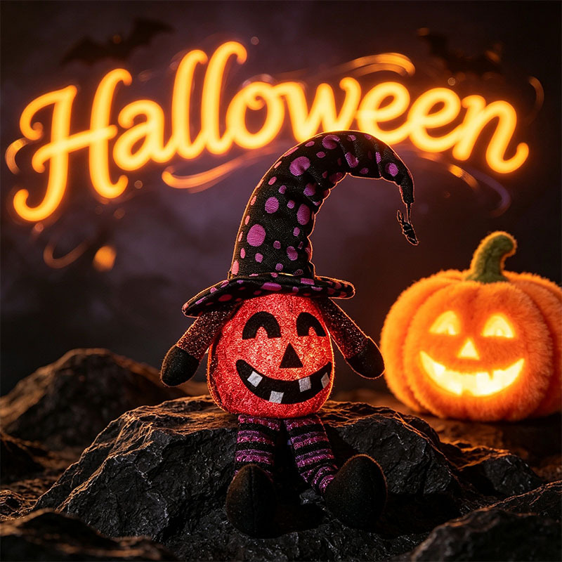 🎁Last Day 60% OFF - Light Up Pumpkin Smiling Halloween Ornament Doll