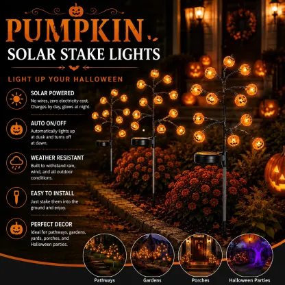 🎃 Last Day 50% OFF – Solar Pumpkin Stake Lights for a Spooky Halloween Yard 👻