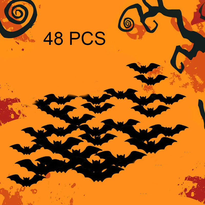 Halloween LED Flying Bat Decorations – Glowing 3D Bat Wall Decor for Porch, Window, Door, Garage & Party Backdrop