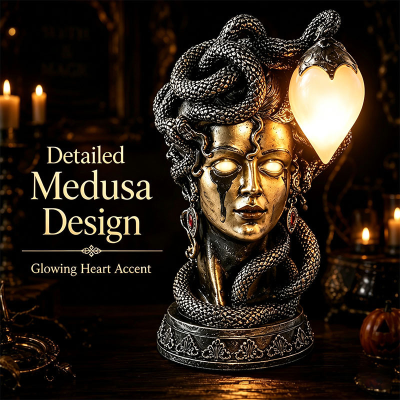 Gothic Greek Mythology Medusa Table Lamp & Wall Lamp