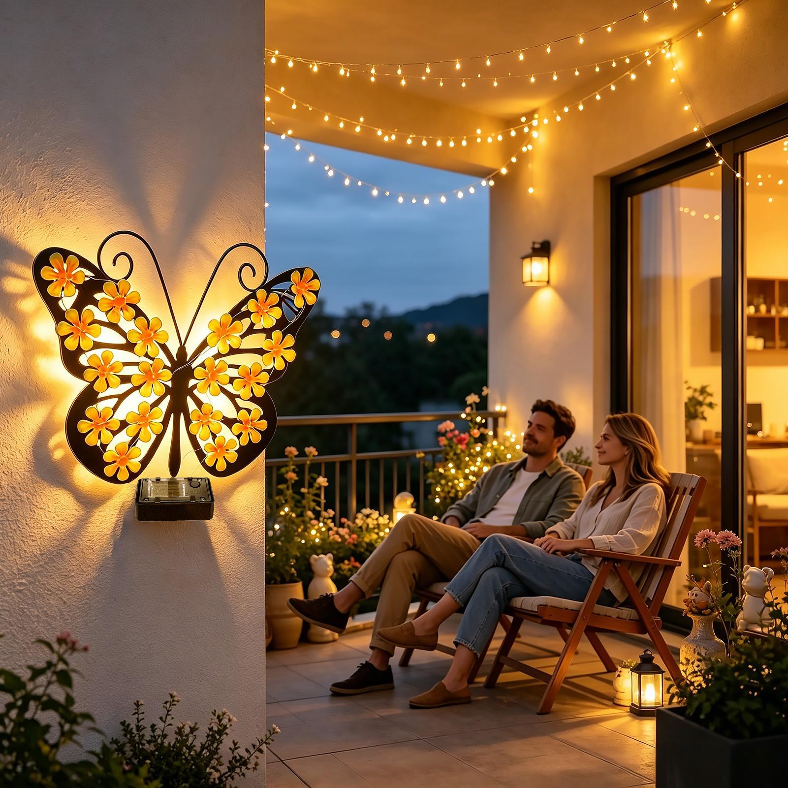 🎖️Solar Metal Art Wall Lights | Butterfly, Bee & Owl LED Decor