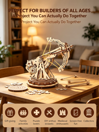 🏹3D Wooden Puzzles Siege Crossbow Catapult Kit