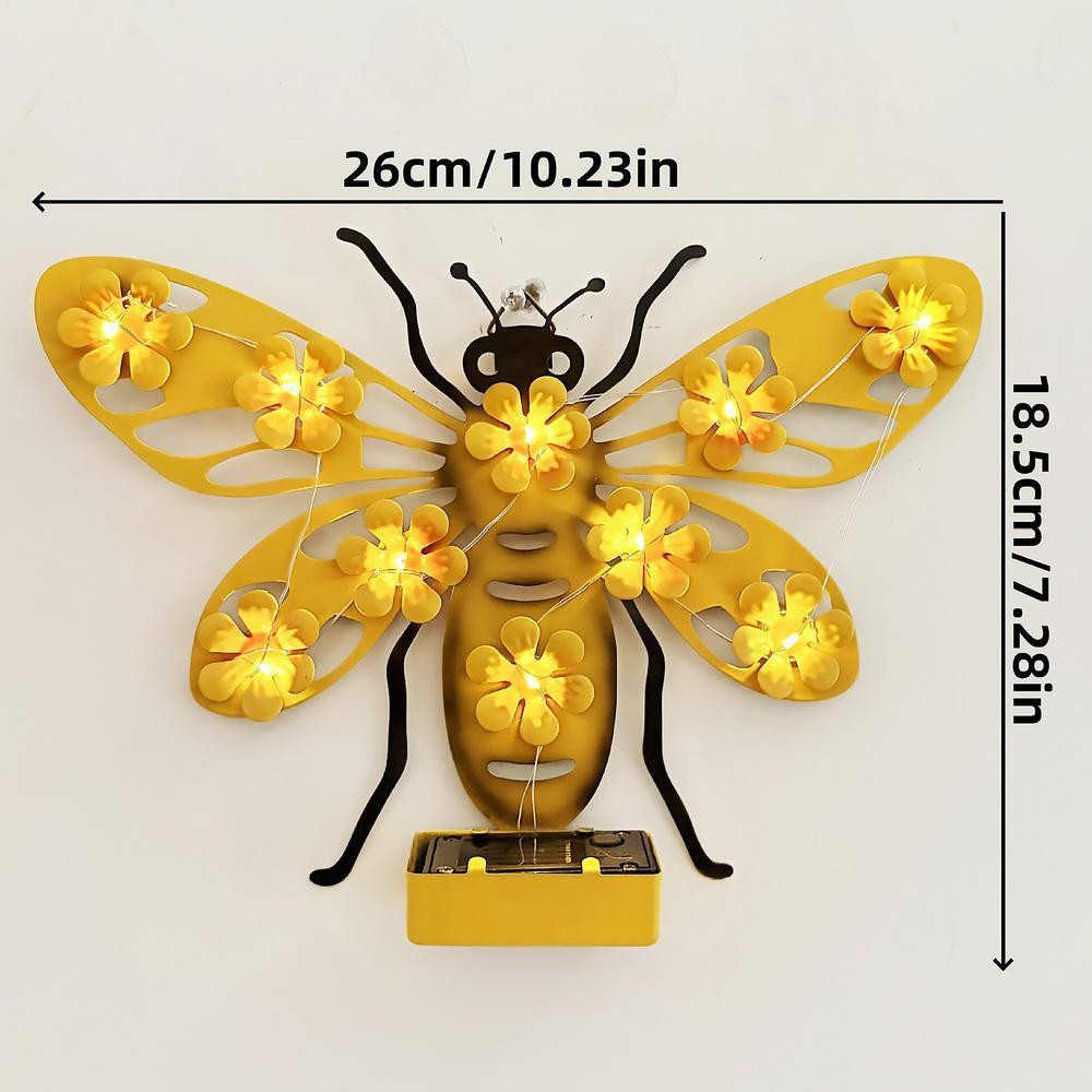 🎖️Solar Metal Art Wall Lights | Butterfly, Bee & Owl LED Decor