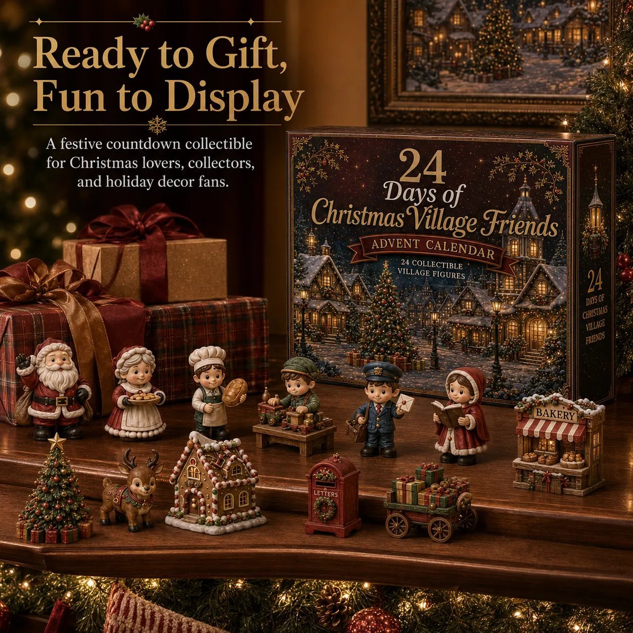 ✨🎄24 Days Of Christmas Village Friends Acrylic Ornament Advent Calendar