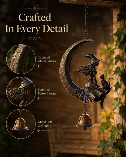 🔥LAST DAY 50% OFF - Witch Moon Black Cat Wind Chime