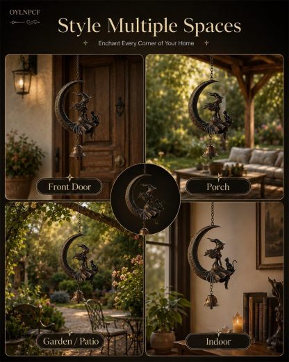 🔥LAST DAY 50% OFF - Witch Moon Black Cat Wind Chime
