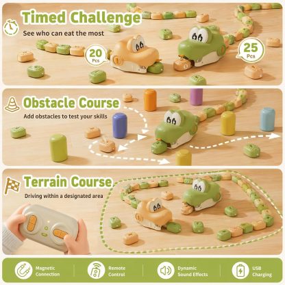 🐍🎁Remote Control Snake Toy with Magnetic Blocks