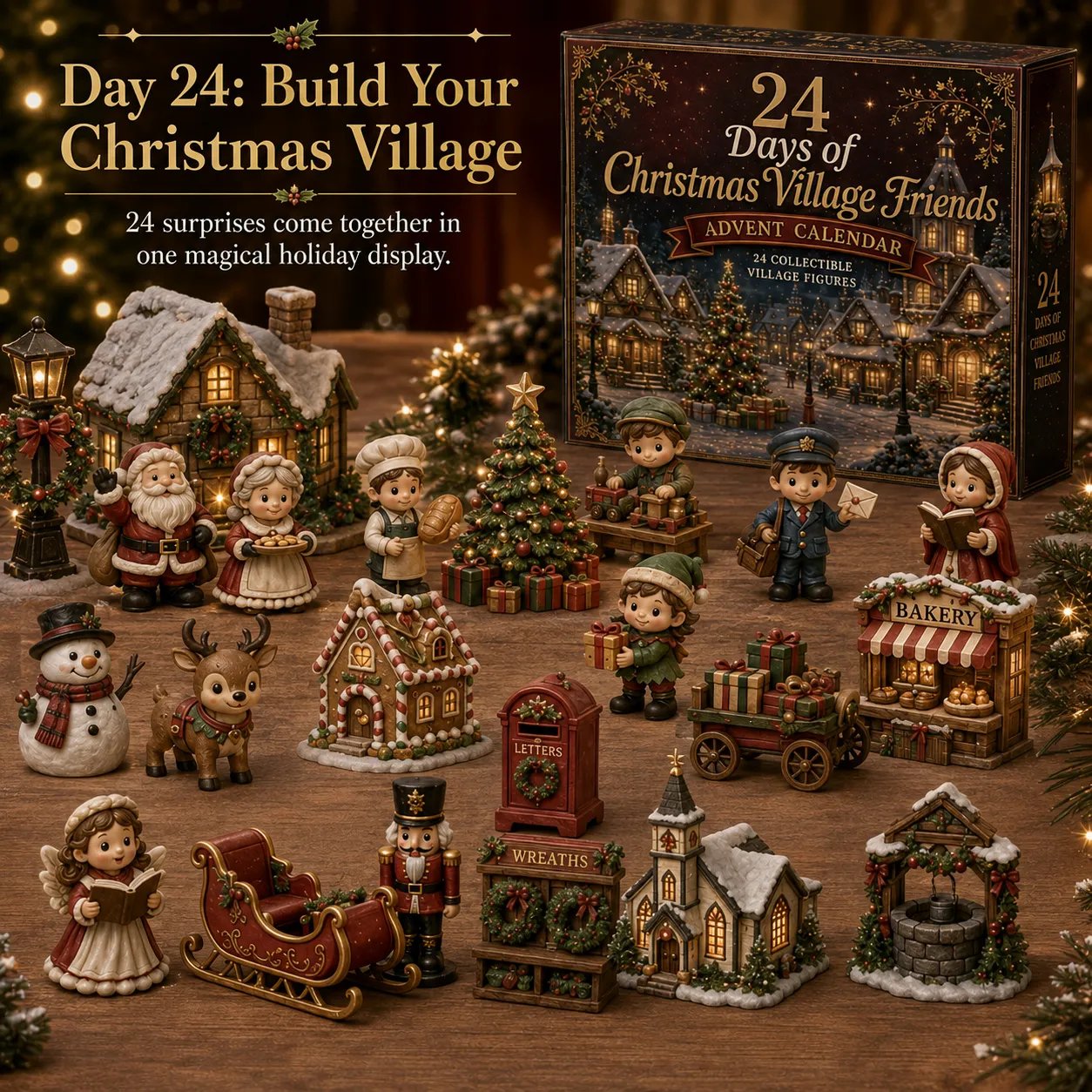 ✨🎄24 Days Of Christmas Village Friends Acrylic Ornament Advent Calendar