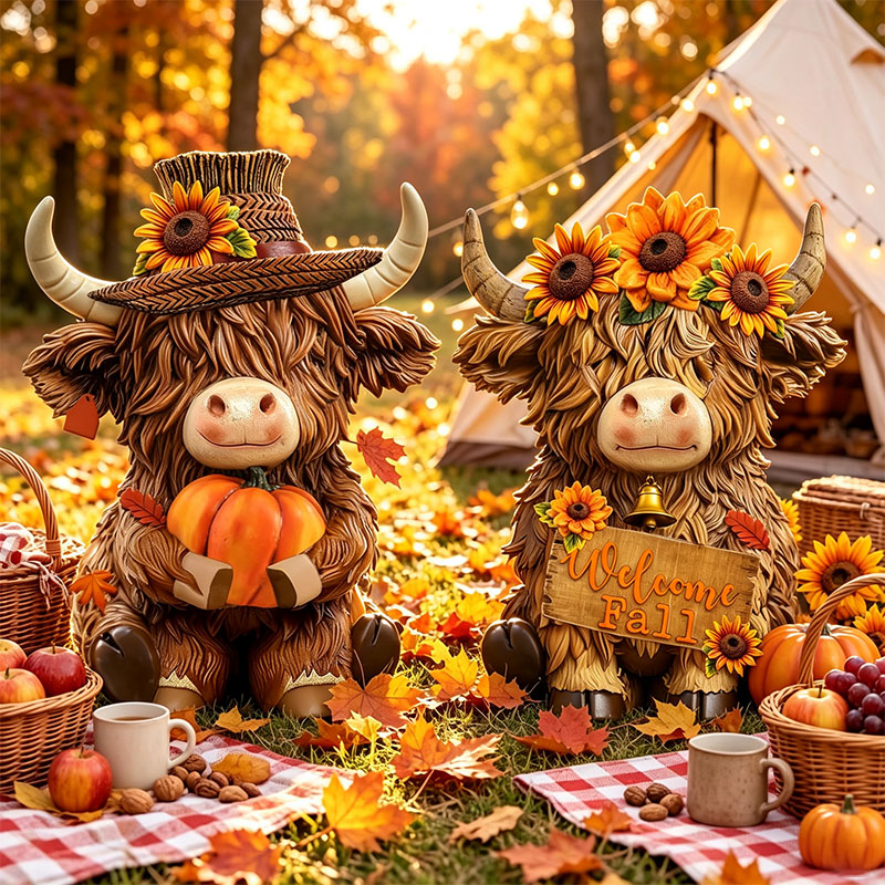 🎁Halloween Highland Cow Decorative Ornament