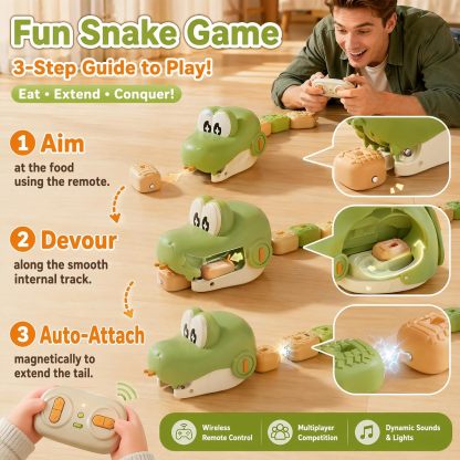 🐍🎁Remote Control Snake Toy with Magnetic Blocks