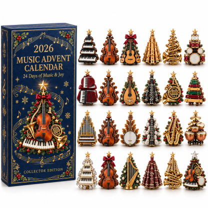 ⏰✨2026 Music Lovers’ Advent Calendar – 24 Unique Musical Instrument Christmas Tree Miniatures