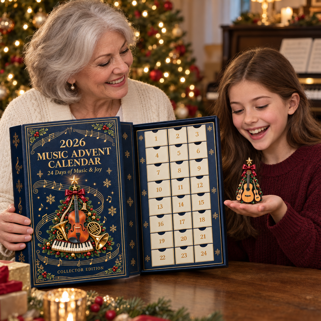⏰✨2026 Music Lovers’ Advent Calendar – 24 Unique Musical Instrument Christmas Tree Miniatures