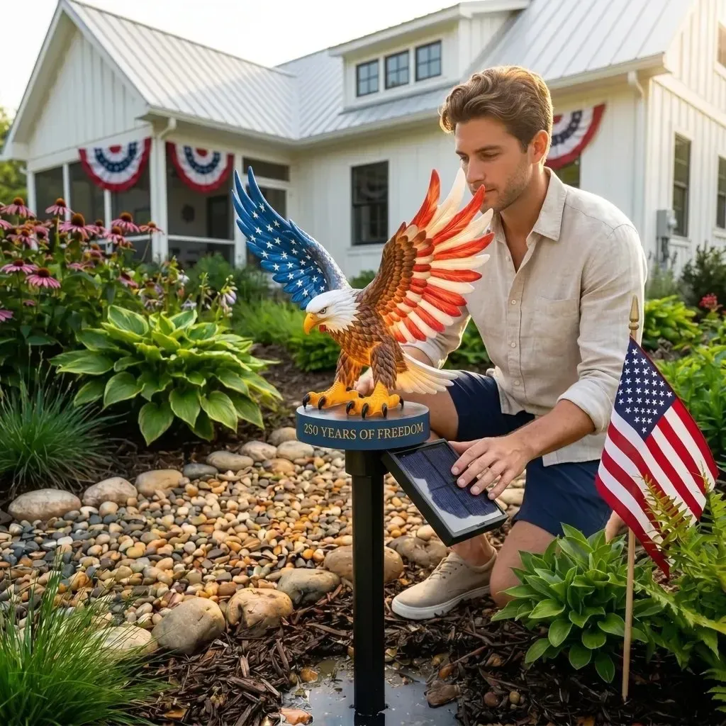 🔥Last Day 49% OFF-Solar Eagle Garden Light – A Glowing Tribute to American Freedom-Buy 2 Free shipping