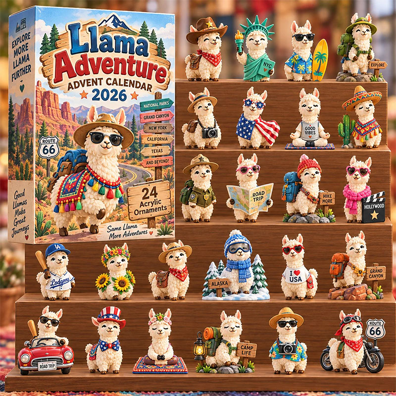 ✨24 Days Cute Llama Acrylic Ornament Advent Calendar