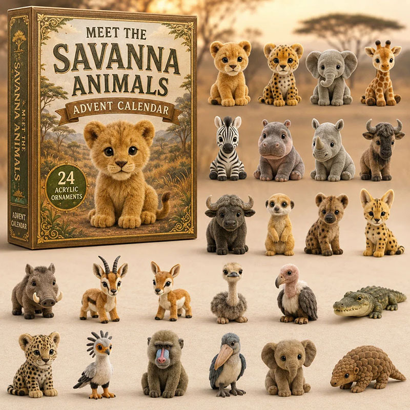 ✨24 Days Savanna Animals Acrylic Ornament Advent Calendar
