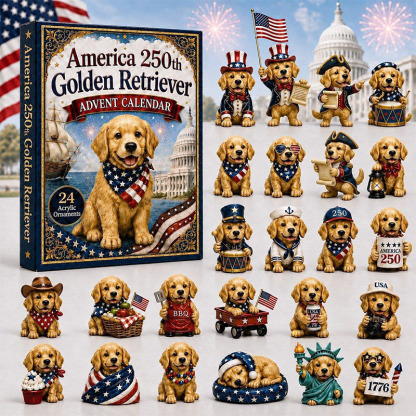 😍🐕24 Days Golden Retriever Acrylic Ornament Advent Calendar