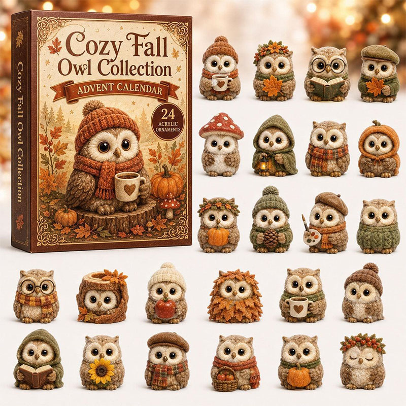 😍🐕24 Days Owl Acrylic Ornament Advent Calendar