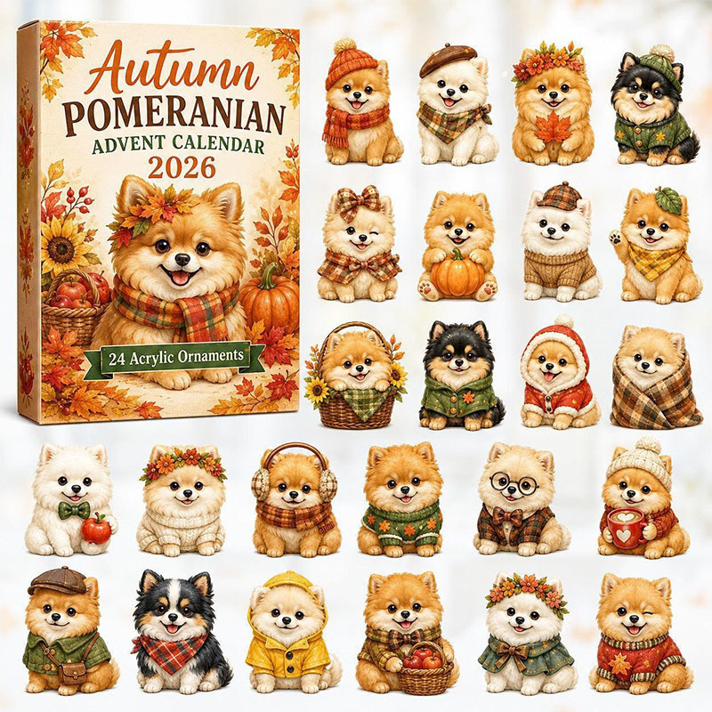 😍🐕24 Days Pomeranian Acrylic Ornament Advent Calendar