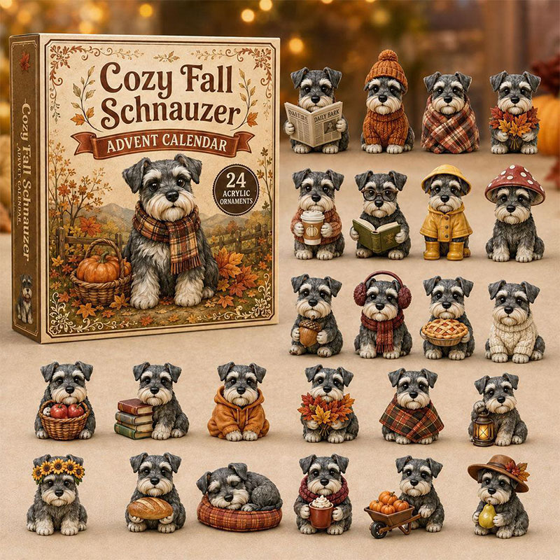 🎁🐶24 Days Schnauzer Acrylic Ornament Advent Calendar
