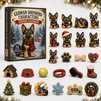 🎁🐕24 Days Sheepdog Acrylic Ornament Advent Calendar