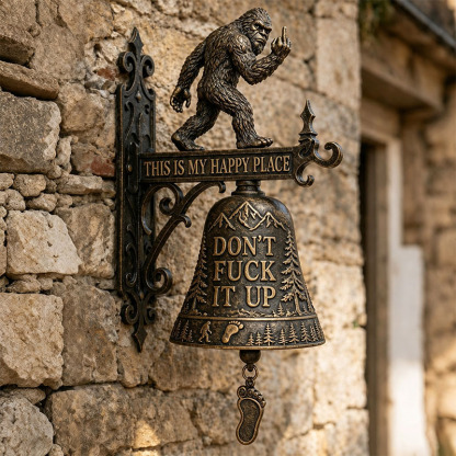 🐉 Skull Dragon Rider Bell – “This Is My Happy Place” Wall Bell