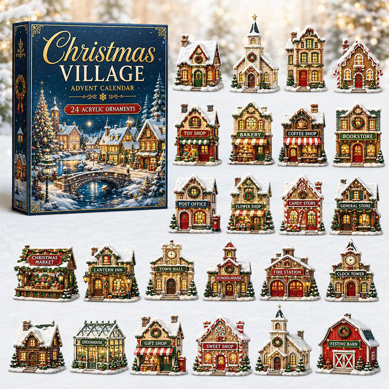 ✨🎄24 Days Of Christmas Village Friends Acrylic Ornament Advent Calendar