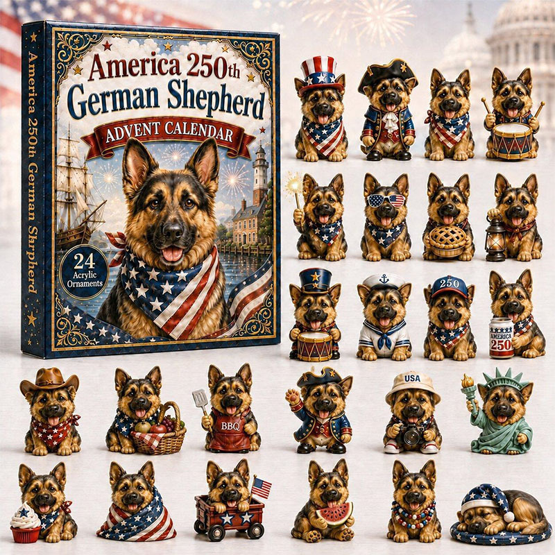 🎁🐕24 Days Sheepdog Acrylic Ornament Advent Calendar